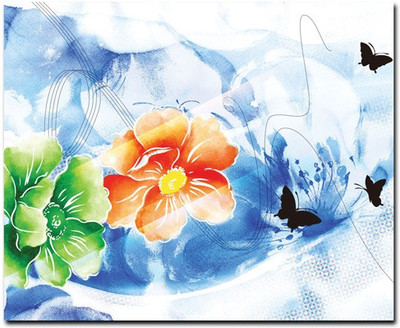 69% OFF on Stybuzz Three Flowers Painting Frameless Canvas Art