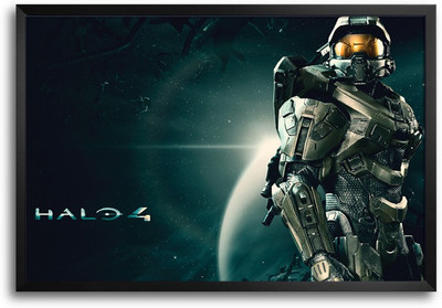 46% OFF on Halo Gaming Action Artwork Laminated Framed Paper Print