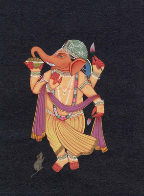 54% OFF on Lord Ganesha Mughal Miniature Fine Art Print