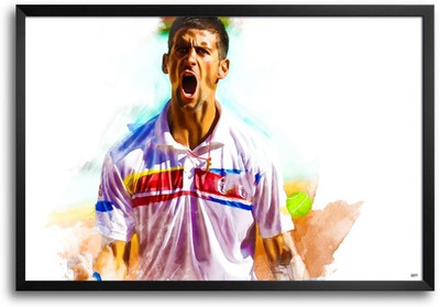 53% OFF on Novak Djokovic Tennis Star Fp00004275 Framed Photographic Paper