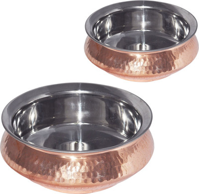 50% OFF on Prisha India Craft Copper Hyderabadi Bowl Handi 0.75 L Stainless Steel