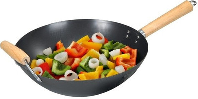 3% OFF on Alda Carbon Steel Wok Kadhai Non-stick