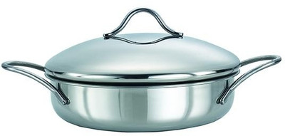 Prestige Prima Stainless Steel Cookware with Stainless Steel Lid Pan 24 cm diameter Non-stick