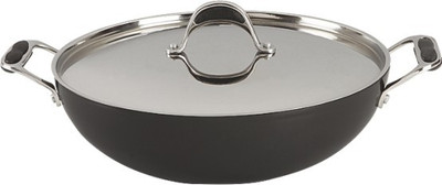 Alda HA Wok with Stainless Steel Lid Kadhai Aluminium, Non-stick