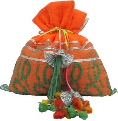 25% OFF on I Am For You PB30 Potli Orange/Green 25% OFF on I Am For You PB30 Potli Orange/Green