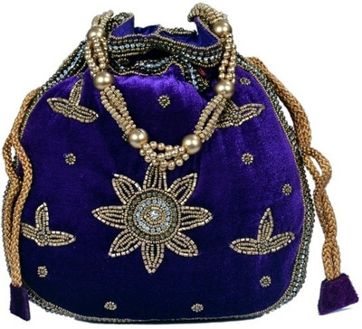 Craftstages Designer work Potli Blue