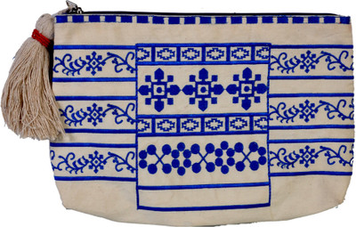 Diwaah Embroiderd Zip Pouch Blue Diwaah Embroiderd Zip Pouch Blue