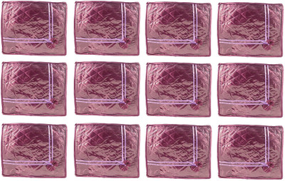 Annapurna Sales Purple Small Satin Saree Cover - Set Of 12 Pcs. Pouch Purple