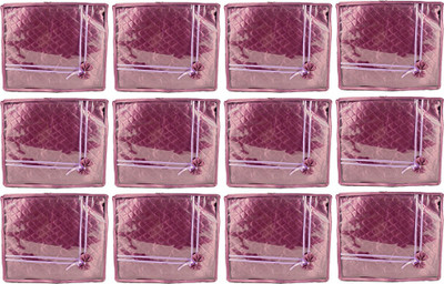 Annapurna Sales Purple Satin Large Saree Cover - Set Of 12 Pcs Pouch Purple