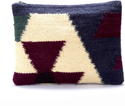 Diwaah Multi Color Jute Zip Top Hand Pouch Multicolor