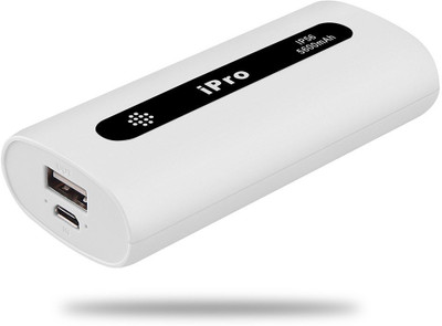 iPro IP56 Smartphone Power Bank 5600 mAh (White & Black) 