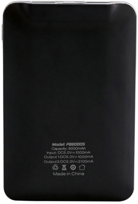 Artis AR-PB6000-BLK Slim Dual Usb Portable Power Bank 6000 mAh (Black) 