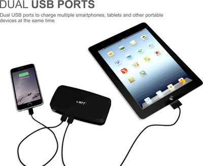 MTT Airpower 13i High Capacity Dual USB Port Power Bank 13000 mAh (Black) 