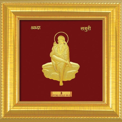 5% OFF on Anurag Jewellers Manimajra Sai Baba A-8 24k 99.9% Sheet Artwork-Prima Art Gold Plated Decorative