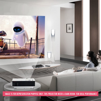 Smiledrive MULTIMEDIA PROJECTOR WITH 800 LUMENS Portable Projector (White) 