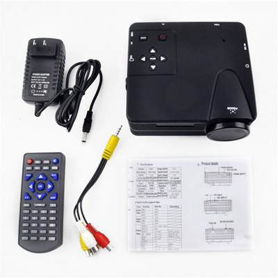 Wonder World â„¢ Portable LED LCD Home Theater Movie Cinema HD 1080P Portable Projector (Black)