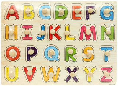 Ollington St. Collection Wooden Puzzle with Pegs - Alphabets