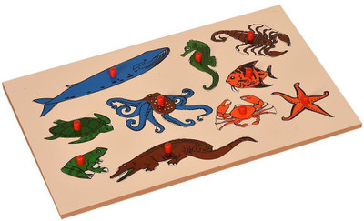 Kidken Montessori Insert Board Aqua animals Kidken Montessori Insert Board Aqua animals