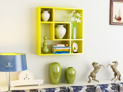 64% OFF on Home Sparkle Interconnected Wooden Wall Shelf Number of Shelves - 6, Yellow 64% OFF on Home Sparkle Interconnected Wooden Wall Shelf Number of Shelves - 6, Yellow