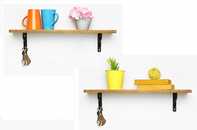 29% OFF on RoomStory Greco Solid Wood Wall Shelves Wooden Wall Shelf Number of Shelves - 2, Brown 29% OFF on RoomStory Greco Solid Wood Wall Shelves Wooden Wall Shelf Number of Shelves - 2, Brown