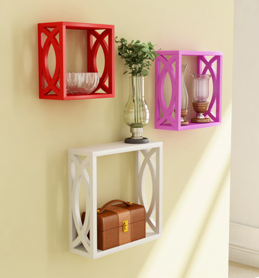 64% OFF on Home Sparkle Cubical Wooden Wall Shelf Number of Shelves - 3, Multicolor 64% OFF on Home Sparkle Cubical Wooden Wall Shelf Number of Shelves - 3, Multicolor