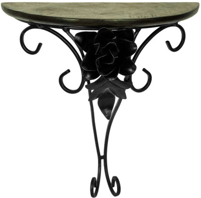 33% OFF on Pindia Designer Home Decorative Hanging Wall Flower Wooden, Iron Wall Shelf Number of Shelves - 1, Brown, Black
