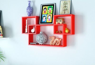 63% OFF on Home Sparkle Interconnected Wooden Wall Shelf Number of Shelves - 7, Red 63% OFF on Home Sparkle Interconnected Wooden Wall Shelf Number of Shelves - 7, Red