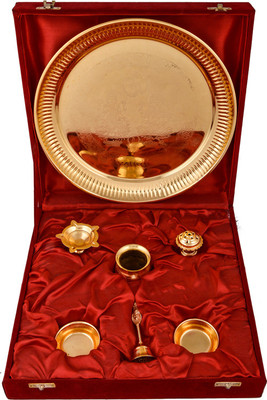 54% OFF on GS Museum Gold Plated Pooja & Thali Set