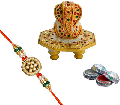 78% OFF on eCraftIndia Rakhi with Marble Round Ganesha Chowki & Roli Tikka Design Rakhi 78% OFF on eCraftIndia Rakhi with Marble Round Ganesha Chowki & Roli Tikka Design Rakhi