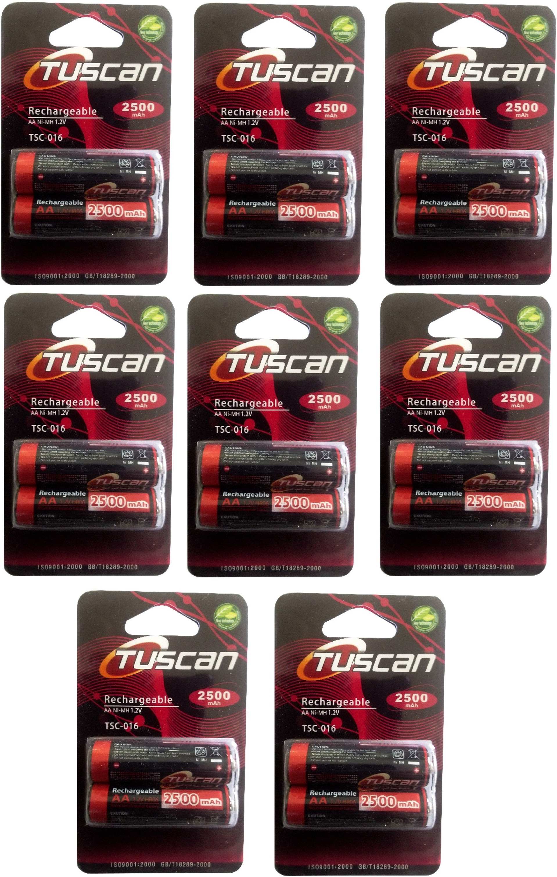 Tuscan 1.2v AA 2500 8 Pcs Battery
