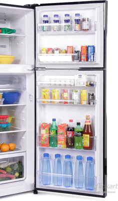 Hitachi 382 L Frost Free Double Door Refrigerator (R-VG400PND3- (GBK), Glass Black) 