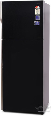 Hitachi 382 L Frost Free Double Door Refrigerator (R-VG400PND3- (GBK), Glass Black) 