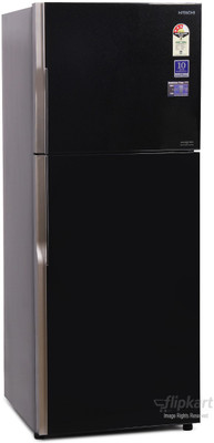 Hitachi 382 L Frost Free Double Door Refrigerator (R-VG400PND3- (GBK), Glass Black) 