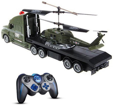 Fantasy India Combo Of Helicopter & Truck Toy (Multicolor)