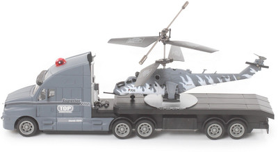 The Flyer's Bay Combo Of Helicopter & Truck(Grey) (Multicolor)