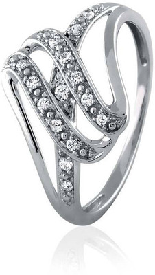28% OFF on Velvetcase Enhanced Diamond Accent Swirl Ring White Gold 18K White Gold Plated 18 K Ring