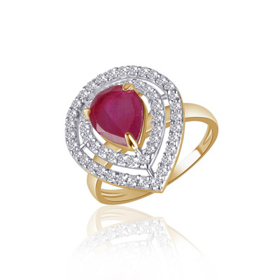 78% OFF on VK Jewels Divine Ruby Alloy Cubic Zirconia 18K Yellow Gold Plated 18 K Ring