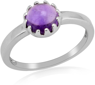 66% OFF on RosesNRibbons Dazzling Bauble Sterling Silver Amethyst Rhodium Plated Ring