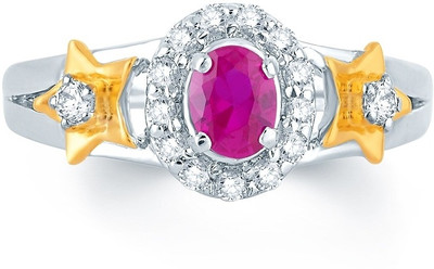 Jashn Yellow Gold Diamond Rhodium Plated Ring Jashn Yellow Gold Diamond Rhodium Plated Ring