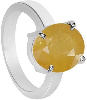 55% OFF on 11 Astro Gems 3.5 Crts Yellow pukhraj Silver Sapphire Ring