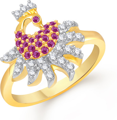 75% OFF on VK Jewels Graceful Mayur Alloy Cubic Zirconia 18K Yellow Gold Plated 18 K Ring