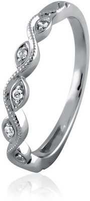 10% OFF on Velvetcase Wavy Petal Diamond Eternity Band White Gold 18 K Ring