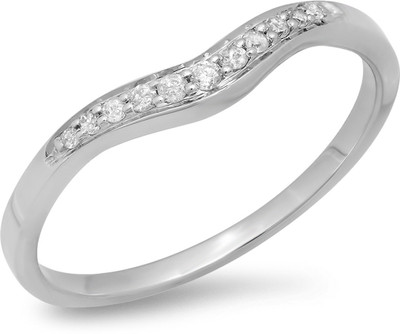 71% OFF on Kavya Jewels Wedding Stackable White Gold Diamond 14K White Gold Plated 14 K Ring