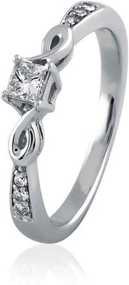 23% OFF on Velvetcase Ethnic Princess Diamond Solitaire White Gold 18 K Ring