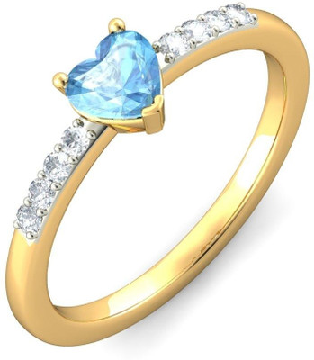 15% OFF on BlueStone The Armas Gold Diamond, Topaz 18K Yellow Gold Plated 18 K Ring
