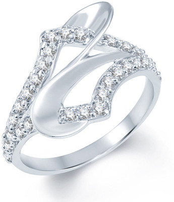 73% OFF on Sukkhi Classy Alloy Cubic Zirconia Rhodium Plated Ring