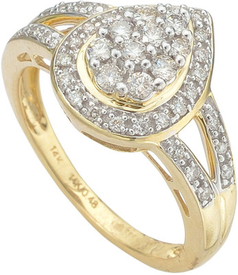 9% OFF on Caratcents Gold Diamond 14K Yellow Gold Plated 14 K Ring
