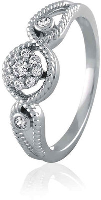 9% OFF on Velvetcase Stylized Vintage Cluster Diamond White Gold 18 K Ring
