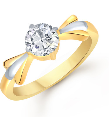 78% OFF on VK Jewels Divine Union Solitaire Alloy Cubic Zirconia 18K Yellow Gold Plated Ring