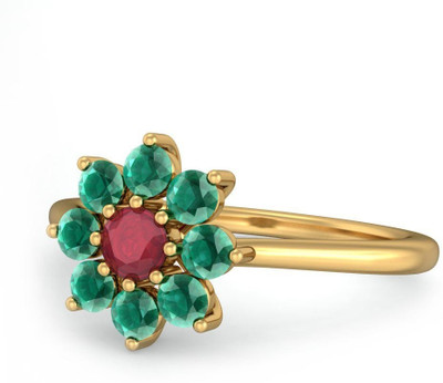 BlueStone The Lada Yellow Gold Emerald, Ruby 14K Yellow Gold Plated 14 K Ring